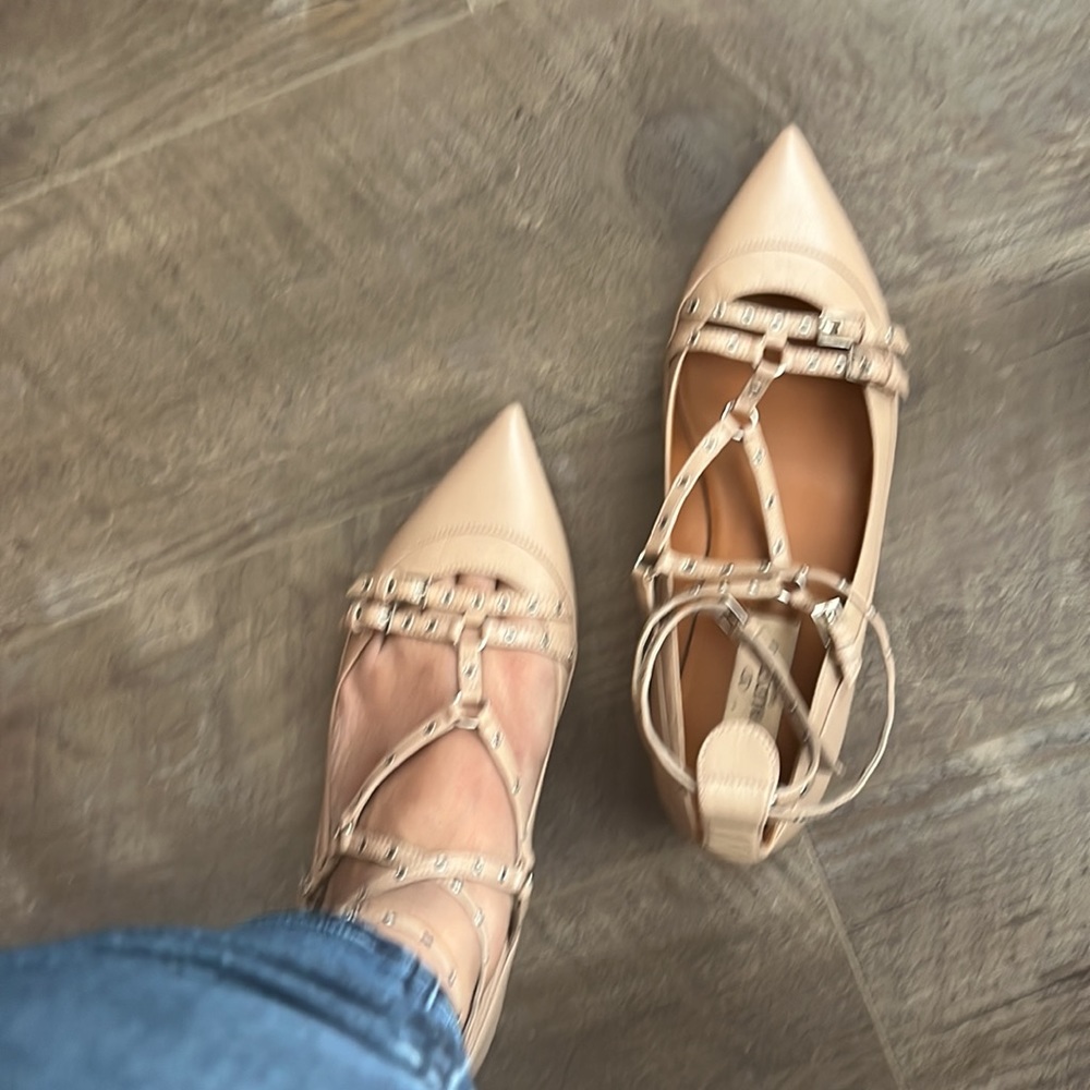 Valentino Garavani love latch pointy strappy flats